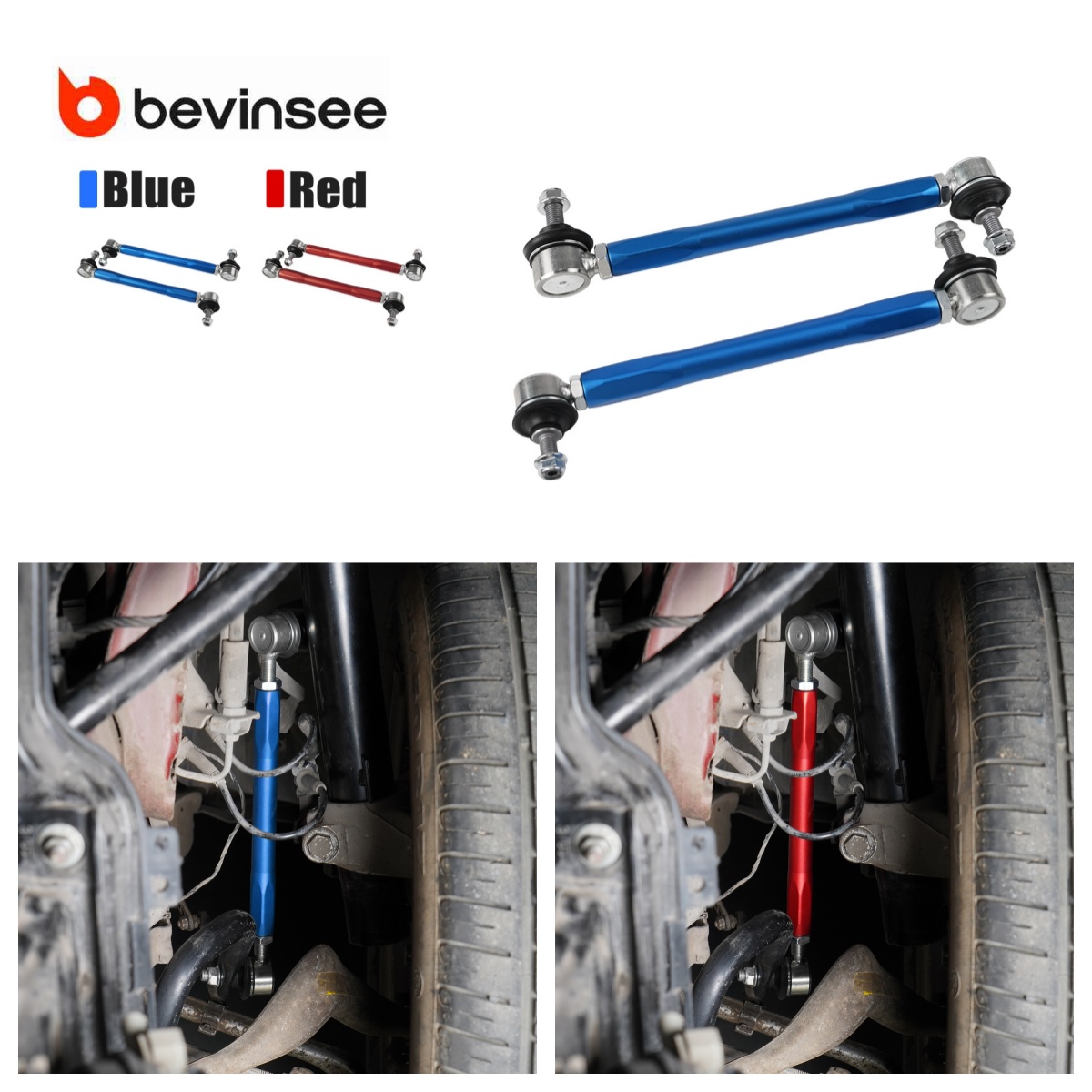 Motorcycle Gear Near Me - BEVINSEE Einstellbarer Vorderer Stabilisator-Verbindungsstangen-Satz für BMW