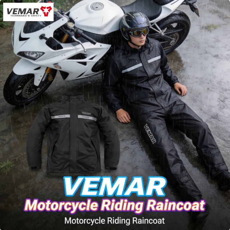 Motorcycle Gear Jacket And Pants - VEMAR Wasserdichte Regenkleidung für Motorradfahrer, Jacke