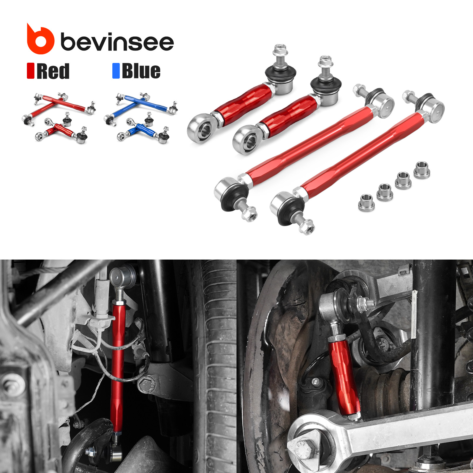 Motorcycle Gear Near Me - Verstellbarer Stabilisator-Endverbindungssatz vorne und hinten für