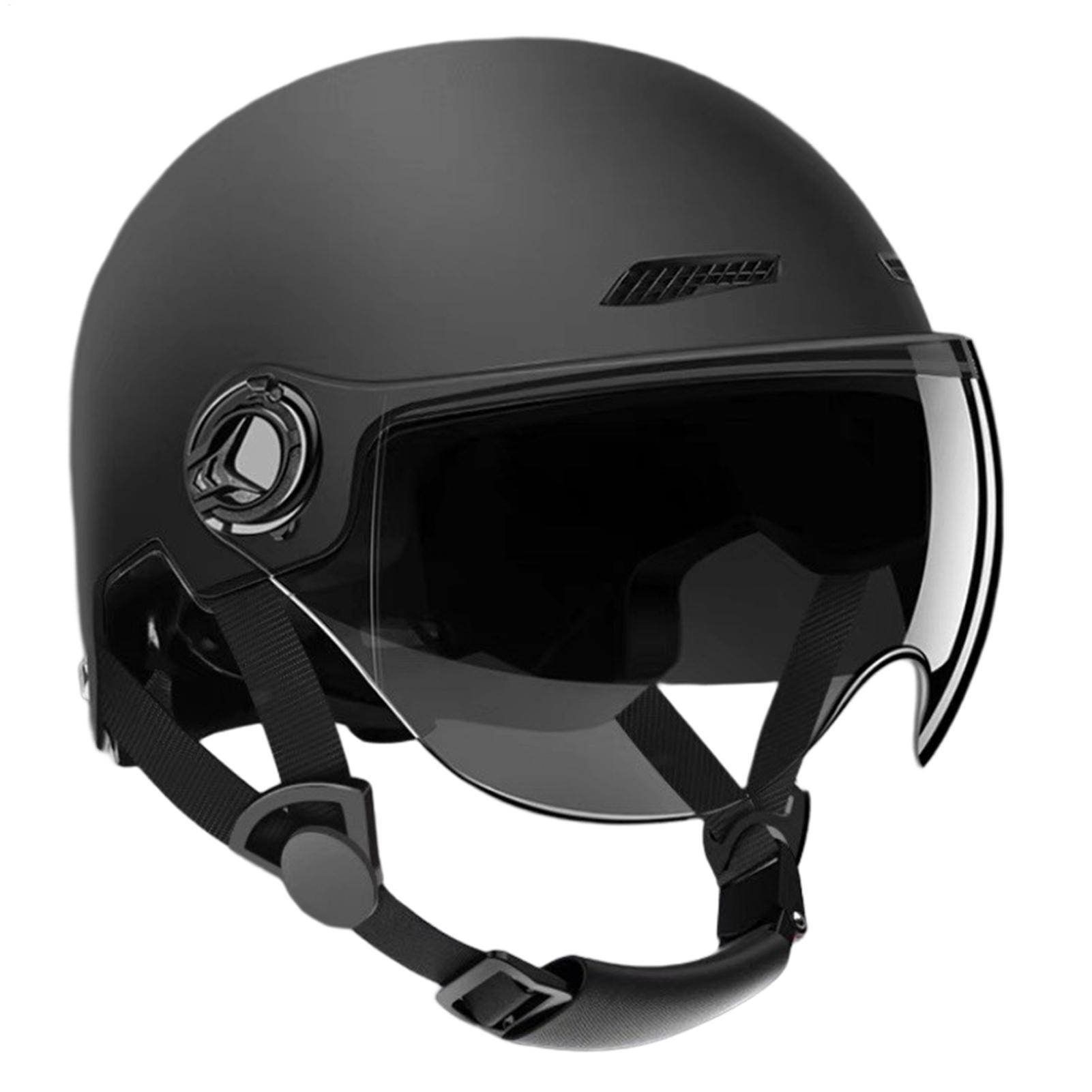 Motorcycle Gear White - Motorradhelm Halbschalenhelm mit Sonnenblende, offener Helm