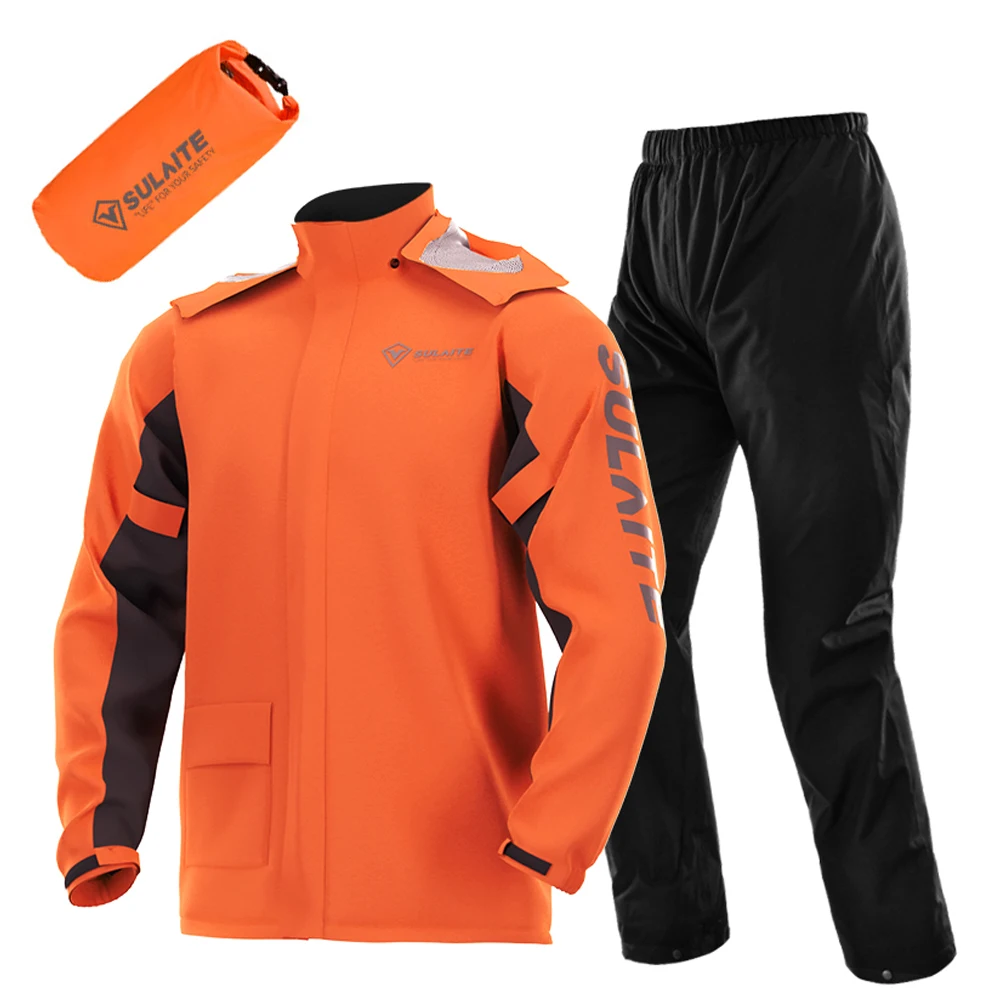 Motorcycle Gear Jacket And Pants - Motorrad-Regenanzug Leichtgewichtiger Regenmantel-Set Wasserdichte Atmungsaktive Jacke