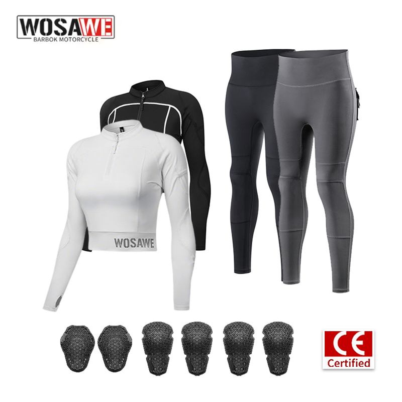 Motorcycle Gear Jacket And Pants - WOSAWE Damen Motorrad-Fahranzug Sommer Atmungsaktive Kurze