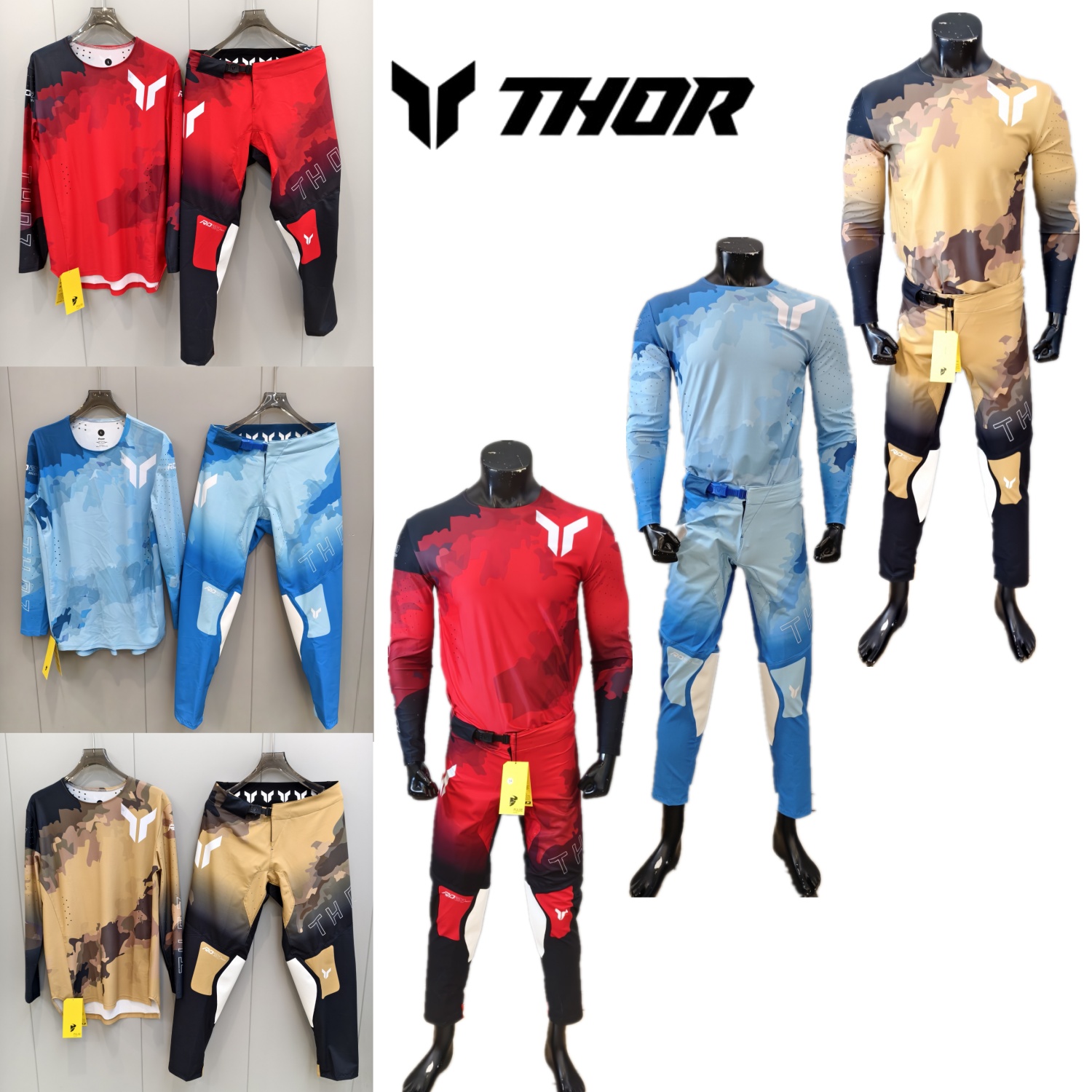 Motorcycle Gear Sale - THOR Motocross-Ausrüstungsset MX Offroad-Motorradanzug Dirt-Bike-Jersey-Set Moto-Jersey