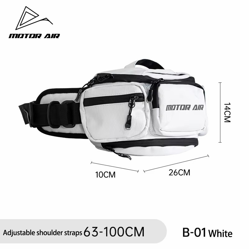 Motorcycle Gear With Airbag - Motor-Air Weiße Motorrad- und Fahrrad-Hüfttasche, Brusttasche,