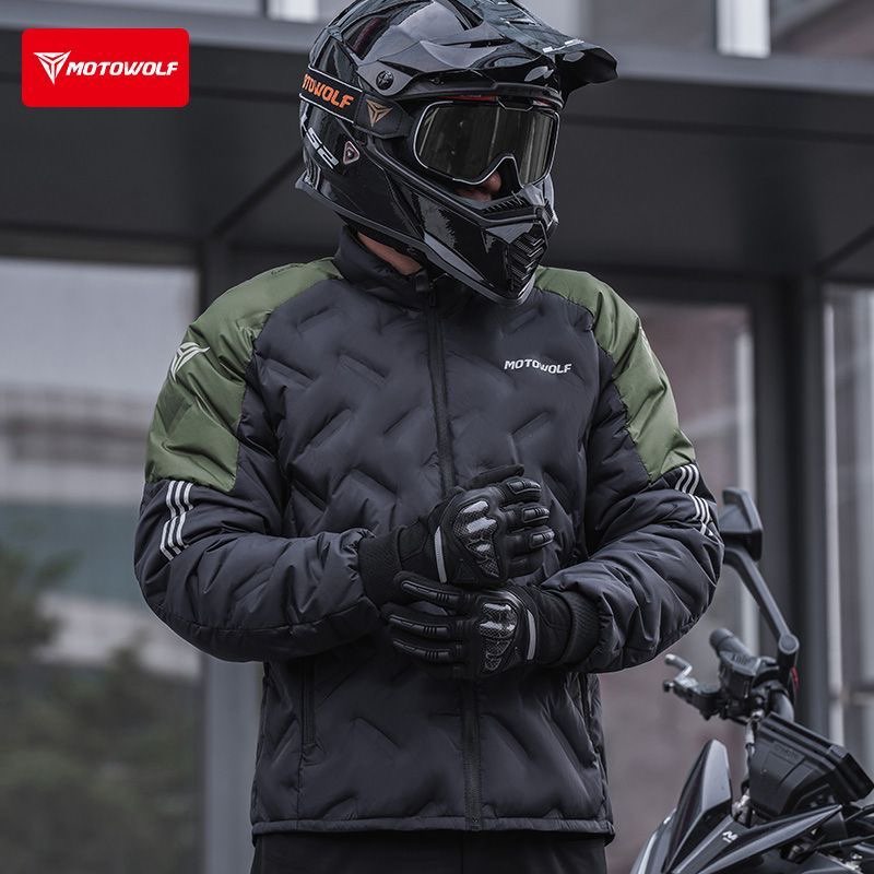 Motorrad-Daunenjacke, Winter,  – Motorcycle Gear White Bewertung und Preis